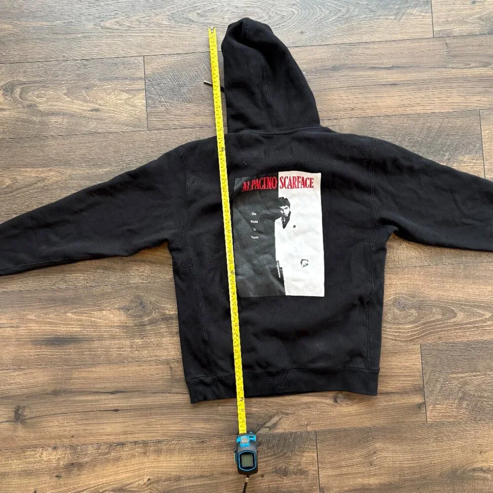 Scarface X Shoe Palace PULLOVER HOODIE LARGE Black Tony Montana Movie Poster - Picture 6 of 12